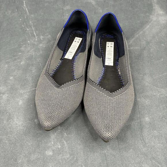 Rothy’s The Point Flats Women’s 8.5 Gray Mesh Washable Vegan Office Shoes - Picture 2 of 10